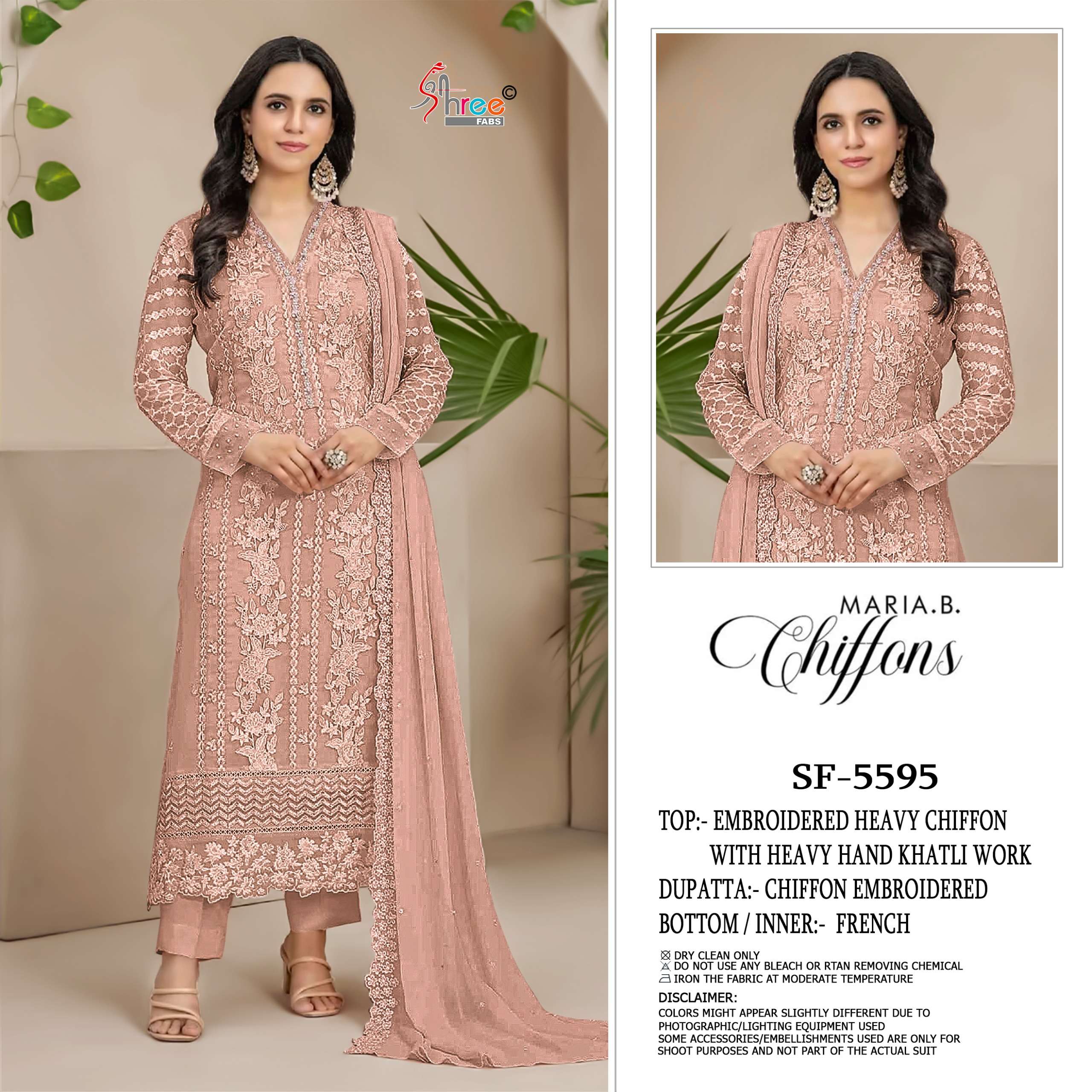 SHREE FABS SF 5595 COLOR CHIFFON HAND KHATLI WORK PAKISTANI MODAL DRESS SUPPLIER